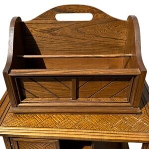 Vintage Walnut‎ Magazine Rack Chevron Detail